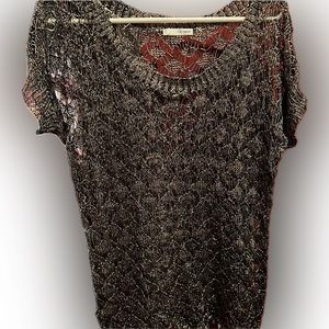 Vintage Govana Gold Sheer Knit Top – Size Medium